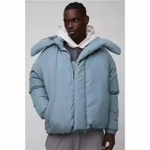Veste matelassée en toile surdimensionnée à capuche zippée de qualité supérieure pour homme, chaude pour l'hiver, personnalisée, matelassée, imperméable, séchage rapide - Product Image 1
