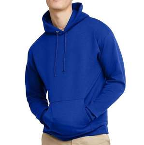 Sudadera con Capucha Azul para Hombre, de Alta Calidad, 100% Algodón, Estilo Casual, Holgada, Tejida, Transpirable, Venta al Por Mayor, MOQ Bajo - Product Image 1