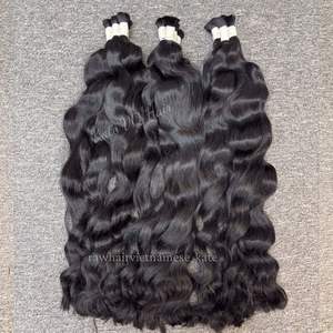Cheveux en vrac pour le tressage Cheveux naturels ondulés non traités 100% Cheveux humains bruts en gros de qualité supérieure Cheveux vierges bruts ondulés et bouclés - Product Image 4