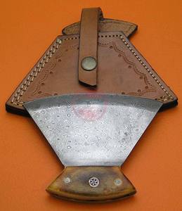 Profesional hecho a mano de acero de Damasco Ulu Pizza cortador cuchillo Chef cuchillos de cocina - Product Image 3