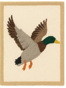 Tapis en laine tufté fait main |   Design abstrait |   Décoration murale |   Décoration de chalet |   Cadeau pour les amoureux des oiseaux, 1 pièce, 3x5, 5x7, tailles personnalisées - Product Image 3
