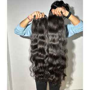 Extensiones de cabello humano ondulado natural a precio de fábrica al por mayor de India, color de cabello natural indio - Product Image 3