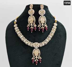 Latest Exclusive Designer Fashion Heavy Oval Shape Design Kundan And Pearl Studded <b>Jewellery</b> And Earring Collection For Women - Product Image 2
