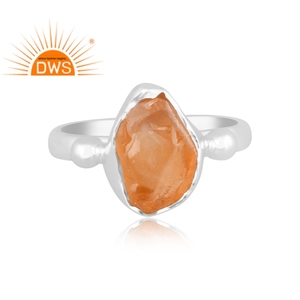 Anillo apilable de piedras preciosas de citrino Natural de plata de ley fina de nuevo diseño, joyería personalizada para mujer, regalo para ella - Product Image 3