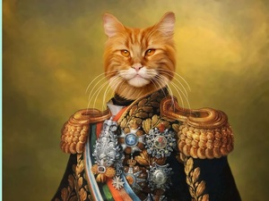 Retrato personalizado de gato real, <span class=keywords><strong>pintura</strong></span> <span class=keywords><strong>renacentista</strong></span> de Mascota, regalo para amantes de las mascotas, <span class=keywords><strong>pintura</strong></span> al óleo de foto - Product Image 4