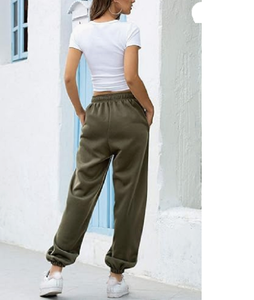 Pantalon évasé personnalisé pour femmes surdimensionné en coton Joggers Street Wear Pantalon de survêtement baggy avec motif uni Pantalon vierge - Product Image 3