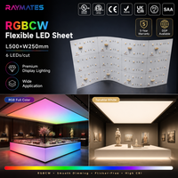 Feuille LED ultra-mince DC24V découpable RGBCW, panneau flexible conçu pour éclairage mural rétroéclairé