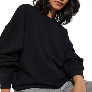 Sudadera de lana con hombros caídos y manga larga para mujer con capucha Sudadera con capucha - Product Image 3