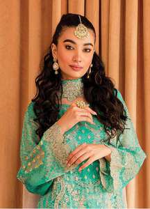 Haute qualité en mousseline de soie brodée fine Shalwar Kameez costumes vêtements de fête pour femmes Style indien et pakistanais pour adultes - Product Image 5