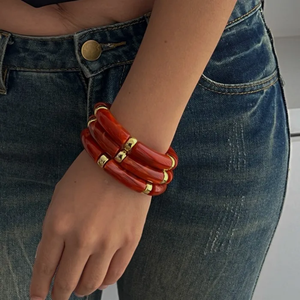 Bracelet Vintage en Résine Ambre Tourbillon Bracelet Acrylique Classique - Product Image 2