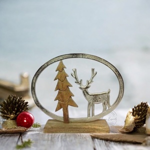 Accent de table rustique en métal et bois de cerf parfait pour décor de vacances pièce maîtresse d'hiver Style cabine décoration de la maison - Product Image 1