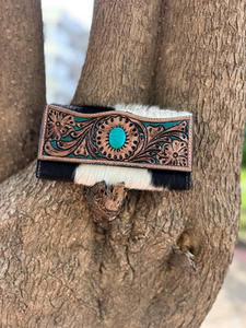 Nuevo bolso de cuero de piel de vaca con estampado en relieve a mano occidental Real para mujer, bolso elegante y embrague de piel con herramientas de Color, Conjunto Combinado único - Product Image 4