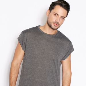 T-shirt en coton 100% pour homme, tricoté, streetwear d'été, logo personnalisé, manches courtes, coupe classique, motif, col roulé, anti-boulochage - Product Image 2