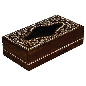 Prisma Designs Boîte à mouchoirs en terrazzo naturel artisanal de luxe, moderne, carrée, en pierre, distributeur de serviettes faciales, salle de bain à domicile - Product Image 5