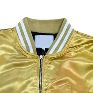 Blouson aviateur vintage à col montant de couleur personnalisée pour hommes 300 GSM toile avant Logo printemps respirant tenue décontracté - Product Image 2