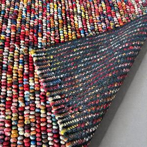Tapis en feutre multicolore fait main, laine/coton, moderne, abstrait, écologique, antidérapant, adapté aux animaux domestiques, antibactérien, extra épais, bas - Product Image 2