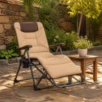 Fauteuil inclinable en acier inoxydable, appui-tête réglable sur 4 niveaux, accoudoirs respirants, légers et portables