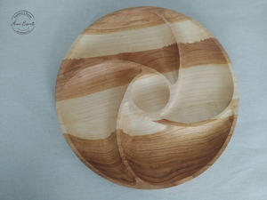 Wholesale <b>round</b> Wooden Platter with Elegant Floral Pattern Printed Best Price <b>Serving</b> <b>Tray</b> for Countertop and Catering - Product Image 5
