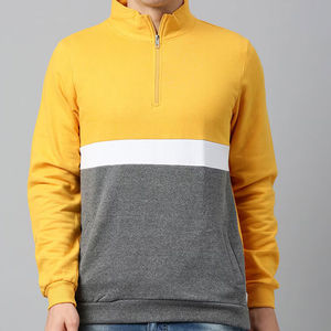 Nouveau sweat-shirt unisexe décontracté à manches longues, couleur unie, demi-zip, quart de zip, en coton mélangé 2026 - Product Image 1