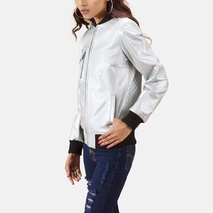 Chaqueta de cuero de lujo para mujer, abrigo de motociclista de cuero Real de alta calidad, ropa de abrigo ajustada a la moda, logotipo personalizado disponible - Product Image 2