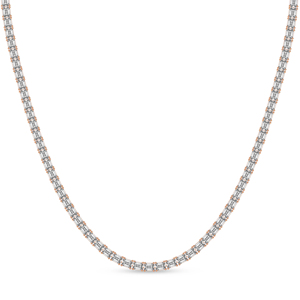 สร้อยคอเทนนิสเพชรเม็ดมรกตสำหรับปลูกในห้องปฏิบัติการเทนนิสสีโรสโกลด์สร้อยคอสำหรับปลูกในห้องปฏิบัติการเทนนิส - Product Image 1