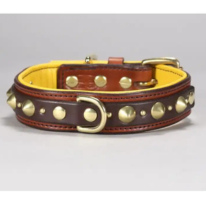 Collier de luxe personnalisé en cuir PU souple pour chien laisse de promenade ceinture en silicone réglable rembourré à basse quantité minimale de commande équipement de marche en cuir pur - Product Image 1