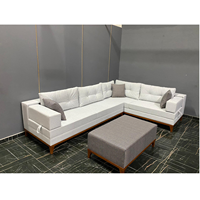 Ensemble de canapés Chesterfield en bois en forme de L pour salon - Design modulaire européen moderne de luxe, best-seller pour salon et cuisine