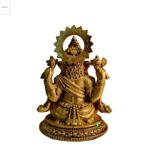 Idole de Ganesha en laiton pur classique pour bureau à domicile Mandir et but de décor d'amélioration de l'énergie spirituelle - Product Image 3