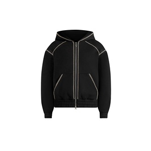Ensemble de survêtement molletonné deux pièces pour homme, personnalisé OEM, style streetwear hiver, en coton épais 100% écologique, couleur unie (pantalon de survêtement et sweat à capuche) - Product Image 5