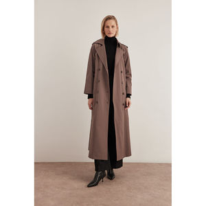 Manteau tissé coupe-vent d'automne avec détail épaulettes - Product Image 2