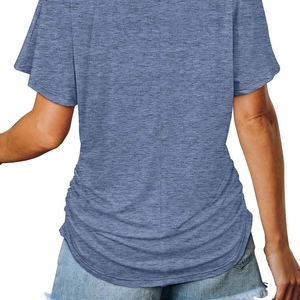 Camisetas de ejercicios de entrenamiento de gimnasio al por mayor lisas para mujer, logotipo personalizado suave de alta calidad, diseño propio - Product Image 2