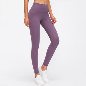 Vêtements de sport pour femmes, taille haute, pantalon de yoga, levage des fesses, compression élastique, legging taille moyenne sans couture, style décontracté, avec logo personnalisé - Product Image 2