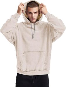 Sudadera con Capucha de Felpa Lavada al Ácido Personalizada, 100% Algodón, Talla Grande para Hombre, Secado Rápido, Transpirable y Ecológica - Product Image 4