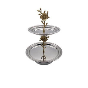 Nuevo soporte decorativo antiguo para servir pasteles, platos para servidores de dulces, soporte de postre Floral de 2 niveles para accesorios de utensilios de cocina para el hogar - Product Image 1
