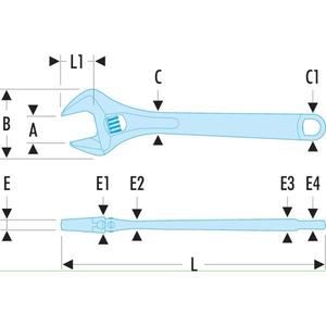 Clé à molette réglable Facom avec réglage rapide et poignée en métal durable - Product Image 2