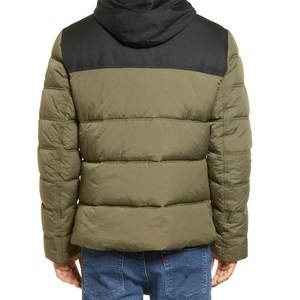 Chaqueta acolchada de lana para hombre personalizada 2024 con mangas largas y cuello levantado estilo callejero tela de lona al por mayor para invierno - Product Image 2