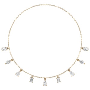 Collier de station de diamant multi-forme en or de luxe pour les femmes bijoux modernes élégants d'Inde 2025 produit tendance - Product Image 4