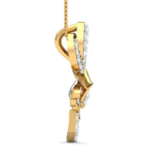 Gold Plated Flower Pendant Necklace with Cubic Zirconia Elegant Floral Jewelry Wholesale Custom Jewelry Bell design charm - Product Image 5