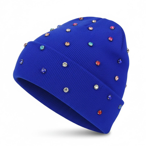 Gorros de Punto con Pedrería al por Mayor, Productos de Invierno, Último Estilo, Talla Adulto, Tejido de Punto - Product Image 2