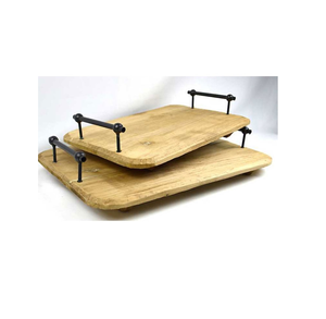 Artículos de cocina para el hogar, accesorios, bandeja de madera para servir, plato y plato de forma Irregular de madera redonda - Product Image 3