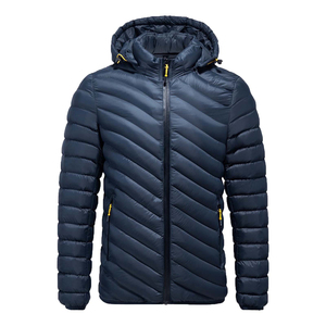 Veste matelassée d'hiver unisexe de qualité supérieure, logo personnalisé, capuche respirante, imprimé en laine, coton, polyester, rembourrage en duvet d'oie - Product Image 3