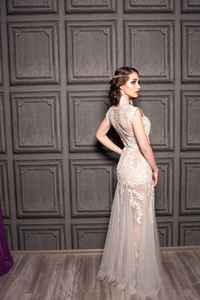 Robe de soirée élégante pour femme, style A, blanche, avec col en V sexy et jupe longue, pour les banquets de mariage et les fêtes, robe de demoiselle d'honneur - Product Image 3