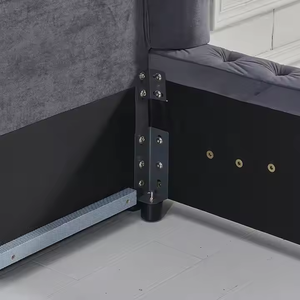 Deluxe European Style <b>Double</b> <b>Bed</b> Frame with Fabric Material Custom Furniture for Hotel Apartment Bedroom Use - Product Image 3