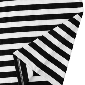 Black White Striped <b>Shirt</b> Men Cotton Short Sleeve Casual Basic Tee <b>Adult</b> <b>Halloween</b> Top Summer Fashion Daily Clothes - Product Image 6