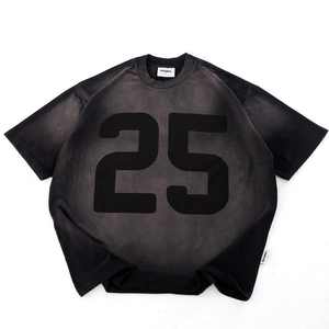 T-shirt oversize 100% coton personnalisable pour hommes et femmes Streetwear délavé avec motifs imprimés et brodés du Vietnam - Product Image 2