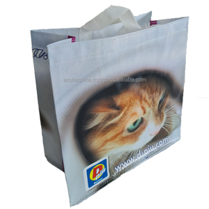 Sac cadeau réutilisable laminé à poignée moyenne, personnalisé, non tissé, pliable, ECOBAG VINA modèle E02, fabriqué au Vietnam - Product Image 1