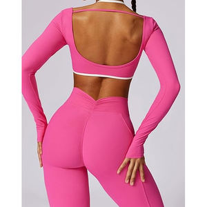 Ensemble de yoga sans couture très vendu, 6 pièces, tenue de sport, leggings de course à séchage rapide, ensemble de yoga, vêtements de sport pour femmes - Product Image 2