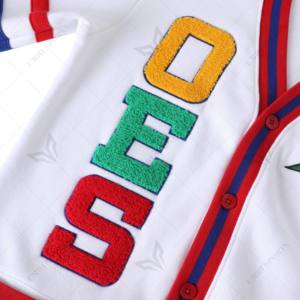 customized OES Eastern star Fleece <b>Cardigan</b> Unisex Fit button down <b>Chenille</b> Embroidered letters Breathable 100% cotton Fleece - Product Image 4