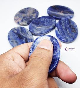 Gemstone Sodalite Thumb Worry <b>Stone</b> Natural Worry <b>Stone</b> for Meditation Handmade Agate Item Buy From Amayra Crystal Exports India - Product Image 5