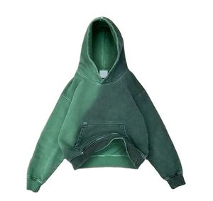 Sudadera Unisex Personalizada de Estilo Urbano con Cierre, Cuello Redondo, Impermeable, de Felpa Francesa, Estilo Holgado, Deslavada, Gruesa, con Lavado Ácido, para Invierno - Product Image 6